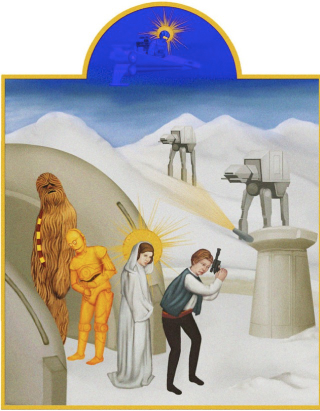 Illustration for article titled Jar Jar Binks attains sainthood in deranged Star Wars religious art